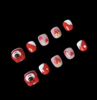 Faux ongles pour enfants faits à la main, motif ours 3D et fraise, peints à la main, qualité salon, réutilisables, ajustement personnalisé