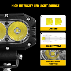 Vainas LED de conducción todoterreno redondas difusas de 4 pulgadas, luces LED de trabajo, luces <span class=keywords><strong>antiniebla</strong></span> combinadas de inundación para camión, <span class=keywords><strong>Jeep</strong></span>, coches, ATV, Tractor, barco - Product Image 3