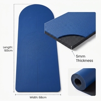 Tapis de yoga de luxe en PU, caoutchouc naturel, forme arquée, dessus arrondi, esthétique, extra large, tapis de fitness, tapis de yoga pour la vente en gros