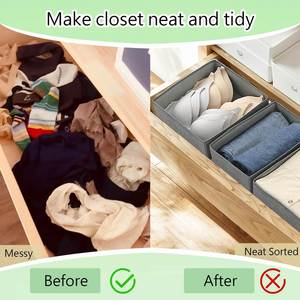 <b>Collapsible</b> Glossy 6-Set Eco-Friendly Modern Non-Woven Fabric Multifunction Clothing Organizer Rectangle Bra Sock <b>Storage</b> 5-10kg - Product Image 4