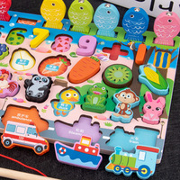 Tableau de puzzle en bois magnétique pour le comptage et le tri (chiffres, personnes, fruits, animaux) pour l'apprentissage précoce des mathématiques pour tout-petits CE CPC Vente en gros OEM Personnalisé