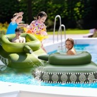 Flotteur gonflable en forme de réservoir avec fonction de pulvérisation d'eau, en PVC écologique, pour enfants et adultes