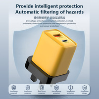 Adaptateur de charge rapide 45W double port USB + PD Type-C QC3.0 5V/2A avec protection OTP pour ordinateurs portables, téléphones mobiles, PC, ignifuge, prise UK