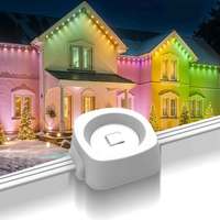 Lumières de Noël permanentes intelligentes étanches IP67 à LED pour la décoration extérieure de la maison, lumières de gouttière LED