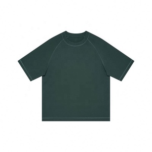 Luxury Solid Color Raglan Sleeve Oversized <b>Tshirt</b> Blank Cotton <b>Polyester</b> <b>Tshirt</b> for Men - Product Image 1