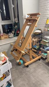 Chevalet de studio en bois de hêtre massif pour <span class=keywords><strong>artistes</strong></span>, robuste, réglable en hauteur, double usage, avec étagère inférieure - Product Image 5