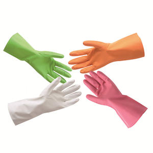 ถุงมือทำความสะอาดไนไตรล์แบบกำหนดเอง สีส้ม ชมพู เขียว แดงกุหลาบ ขนาด 32 ซม. ถุงมือกันน้ำสำหรับล้างจาน - Product Image 1