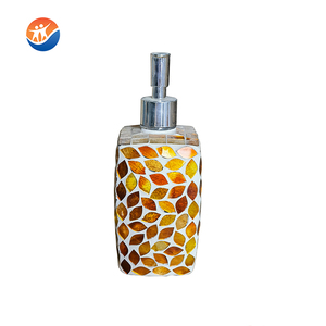Bouteilles en verre effet mosaïque de 450 ml pour gel douche, shampoing, lotion, désinfectant pour les mains, avec bouchon à vis et impression sérigraphique - Product Image 3