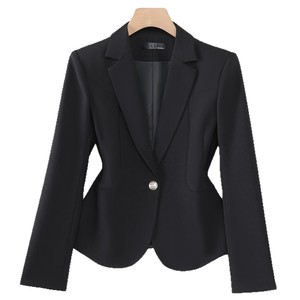 Women's Slim Fit Short Blazer Solid Color One Button Elegant Fashion Top S Size - Product Image 5