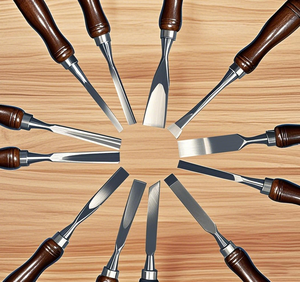 Holzschnitzwerkzeug-Set aus 60 CRV-Stahl, Handschnitzmesser-Satz mit Meißel aus 60 CRV-Stahl für Holzmeißel & Körner - Product Image 2