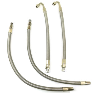 Stainless Steel <b>Braided</b> Tire Inflation <b>Extension</b> Tube <b>For</b> Car Truck Bus Dual Valve Fast Inflate American Mouth - Product Image 1