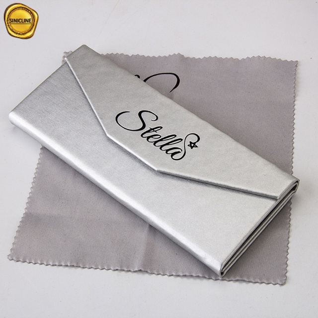 Sinicline Custom Silver Color Folding Reading Eyeglasses Soft case with Cloth