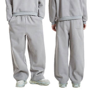 Pantaloni Jogger Personalizzati 600Gsm 100% Cotone Grezzo Streetwear Gamba Larga a Righe Pantaloni Sportivi Pesanti e Larghi Abbigliamento Uomo - Product Image 3