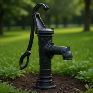 Pompe à eau manuelle en fonte noire pour jardin, outil d'arrosage extérieur - Product Image 2