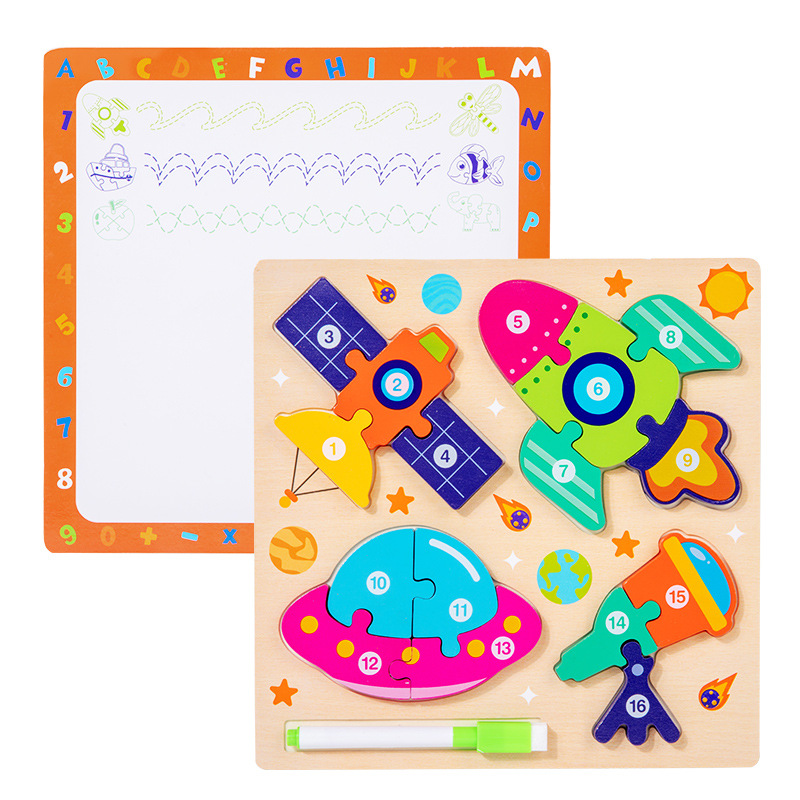 4-in-1 3d matching drawing board - space