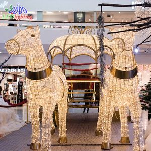 عربة ملكية ثلاثية الأبعاد للزينة عربة عيد الميلاد الخفيفة مرسومة بالحصان الملكي - Product Image 3