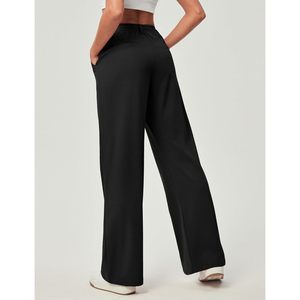 Pantalones Anchos de Mujer, Cintura Alta, Elásticos, Tejidos, Transpirables, Casuales, de Trabajo, Cómodos - Product Image 2