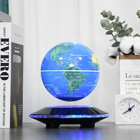 Globe terrestre lévitant magnétique de 140 mm pour l'éducation géographique, globe flottant pour veilleuse