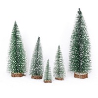 Weihnachtsdekoration Mini Künstlicher Tannenbaum Kiefernnadeln Indoor Tischdekoration Schneefall Kleine Heim- und Büro-Tischdekoration
