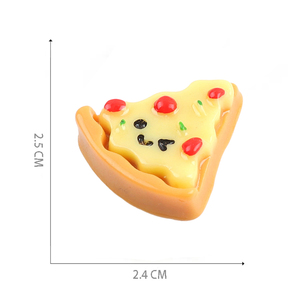 Charmes en résine alimentaire en forme de pizza triangulaire factice, design plat, pour porte-clés - Product Image 4