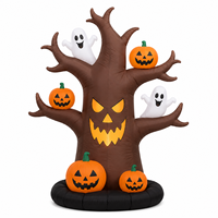 Arbre gonflable LED d'Halloween, décoration extérieure 3D imperméable avec fantôme et citrouille