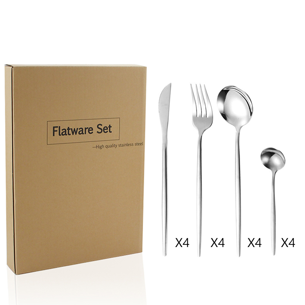 16 pcs silver+paper box