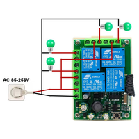 Module Récepteur Relais Sans Fil Universel Intelligent QD 4 Canaux 12V DC 433MHz, Courant Max 10A, pour Système Domotique Compatible Alexa