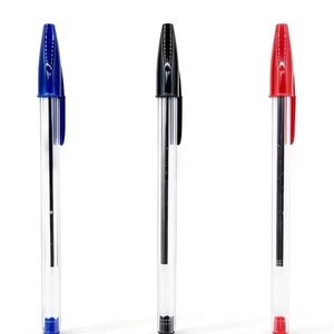 Simple Design Cheap Low Price Promotional Plastic 1.0mm Three Colors Ball <b>Pens</b> for Student Exam - Product Image 1