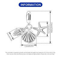 Pendentifs breloques en tungstène plaqué argent, origine Shenzhen, à succès, avec motifs de vie marine (tortue étoilée de Zhuhai, méduse) pour DIY