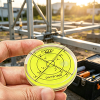 Niveau à bulle rond de 60 mm, mini niveau à bulle circulaire, outil de mesure horizontal pour trépied d'appareil photo, équipement de camping-car, usage DIY