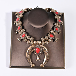 Collar de Perlas <span class=keywords><strong>Navajo</strong></span> con Cadena y Turquesa en Forma de Flor, Estilo Occidental - Product Image 4