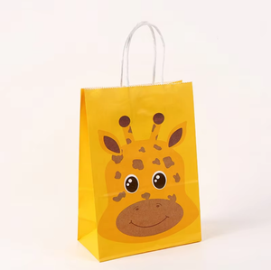 Bolsas de Regalo de Papel con Estampado de Animales del Zoológico, Lindas y con Asas Planas, para Fiestas de Cumpleaños Infantiles, Bolsas de Regalo para Niños - Product Image 5