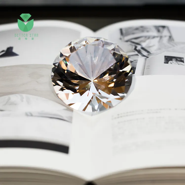 Grande hpht diamante sintético branco, diamante sintético grande laboratório solto diamante cultivado 1ct 6.5mm vs1 com certificado igi