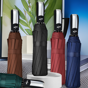 Parapluie pliant 10k à bas prix Parapluie pliable portable à ouverture automatique à couche unique 3 avec logo personnalisé - Product Image 1