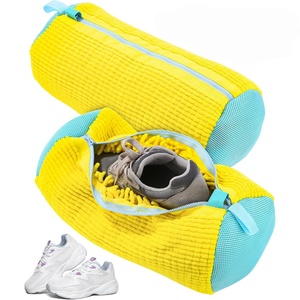 Sac de rangement cylindrique à fermeture éclair pour machine à laver, protection pour chaussures et linge, en polyester anti-fibres, 39x19cm, pour salle de bain - Product Image 5