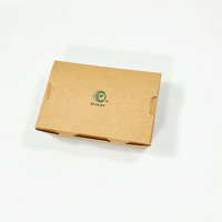 Boîte en papier kraft biodégradable personnalisée pour emballages alimentaires à emporter, avec fermeture auto-adhésive, marque ECOLIFE, vente en gros