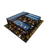 Cubierta Retráctil Comercial para Terraza, Invernadero de Cristal, Cubierta Deslizante para Patio, para Restaurantes y Comedores al Aire Libre