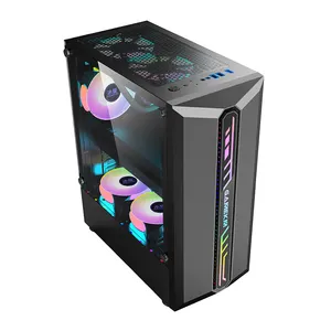 SNOWMAN Custom Logo Computer Cases LED RGB Gaming PC Computer Case With RGB Fans LED Lights PC Case