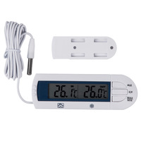 Termometer Digital Pintar Tahan Air dengan Layar LCD Elektronik Presisi Tinggi, Baterai Tombol, Probe, untuk Dalam dan Luar Ruangan, Akurasi 0.1°C