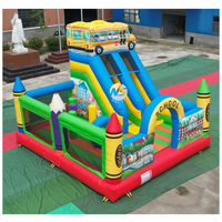 Château gonflable commercial pour enfants avec toboggan, structure de saut robuste, aire de jeux gonflable pour la location