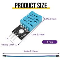 Módulo de Sensor de Temperatura y Humedad Digital DHT11 con Cable, Temperatura 0~50 (2) Humedad 20~95% RH (5%) para Prácticas Electrónicas y DIY