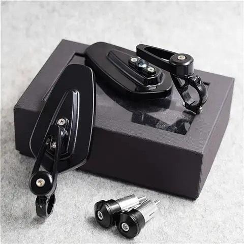 กระจกมองข้างแฮนด์สีดำ(น้ำเงิน)