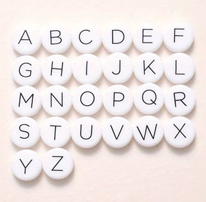 <strong>Wholesale</strong> <strong>Silicone</strong> 12mm White Letter <strong>Beads</strong> Focal Alphabet <strong>Bead</strong> 26 Character <strong>Beads</strong> Diy Jewelry <strong>Beads</strong> Accessories - Product Image 1