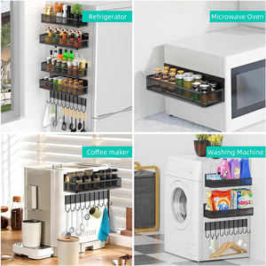 SANIPRO, nuevo diseño, organizador de nevera móvil sin clavos, estantes de almacenamiento de condimentos de cocina, estante magnético para especias para refrigerador - Product Image 6