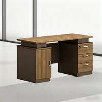 Bureau en bois d'excellente qualité couleur noyer avec plusieurs tiroirs mobilier de bureau ordinateur Table de travail pour bureau à domicile