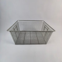 Panier en maille d'acier inoxydable 304 à double poignée, résistant aux hautes températures, finition polie brillante, pour la stérilisation industrielle en cuisine