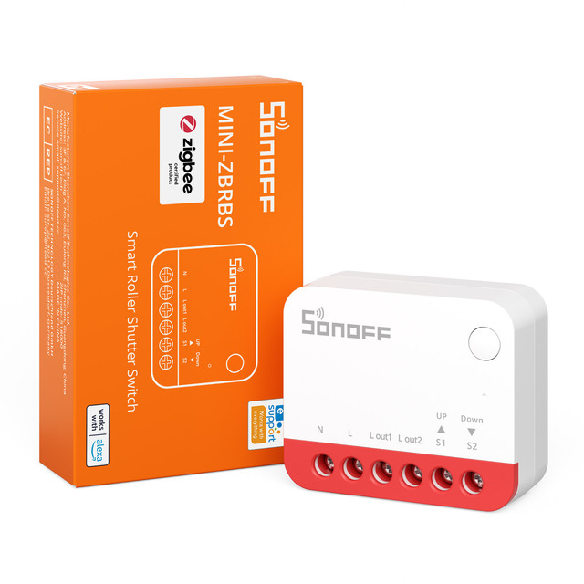 SONOFF MINI-ZBRBS Zigbee Smart Roller Shutter Switch Zigbee Local Scene Signal Booster Transform Curtains EWeLink Via ZigBee Hub
