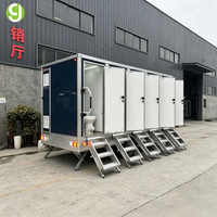 Remorque de toilettes Goeasy, toilettes publiques portables avec 5 stations sanitaires