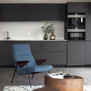 CBMmart High End <strong>Dark</strong> Grey Kitchen Cabinet Modern Designs Manufacturing Homes Melamine Kitchen Cabinet - Product Image 4