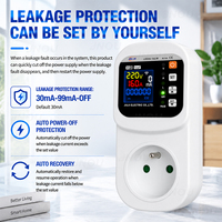 Prise intelligente WiFi Tuya JIUJI EU avec protection 5 fonctions, prépayée, affichage LCD 8 chiffres, 16A, protection contre les fuites, sous-tension et surtension, disjoncteur RCD, certifiée CE